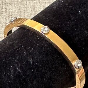 Henri Bendel EUC+ Gold Plated Studded Bangle Bracelet
